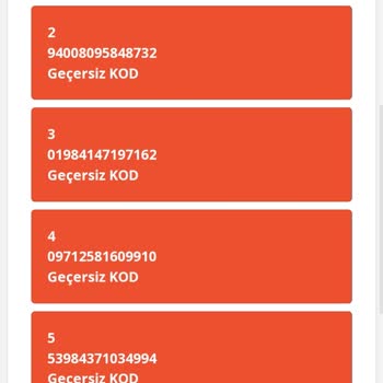 Ef Digital Geçersiz Kod Sorunu