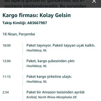 Amazon'dan Gelmeyen Kargo