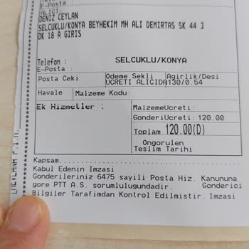 PTT Kargo Konya Selçuklu PTT Şubesi Şikayetçi