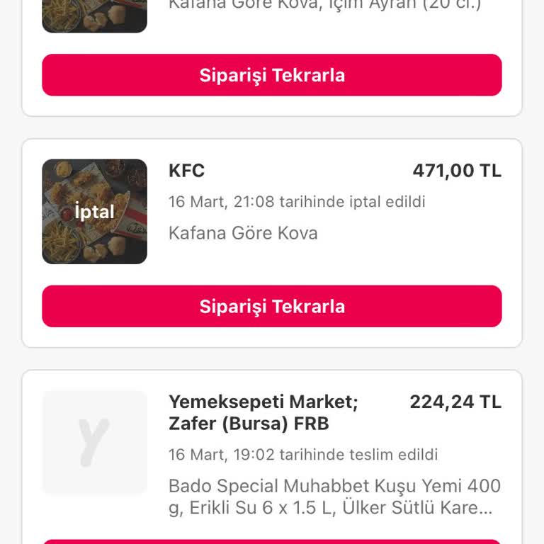 KFC Parkur Bursa Ürün Olmaması Ve Süreç Yönetilememesi