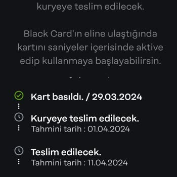 Jetlogi 1aydır Teslim Edilmeyen Papara Kart