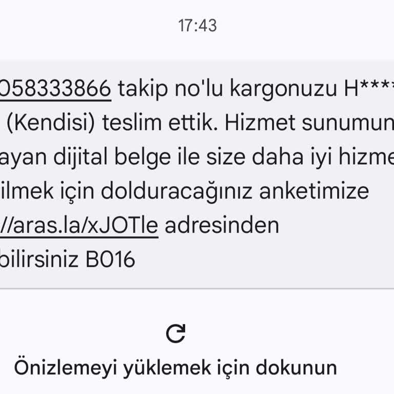 Aras Kargo Mesaj Geldi Ama Bana Teslim Edilmedi