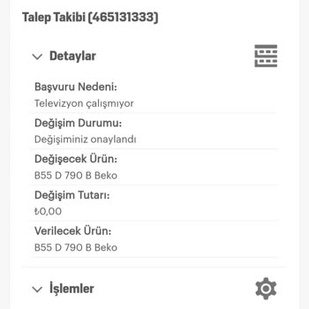 Beko Kusurlu Ürün Değişimi