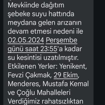 ASKİ Sincan Su Kesintisi