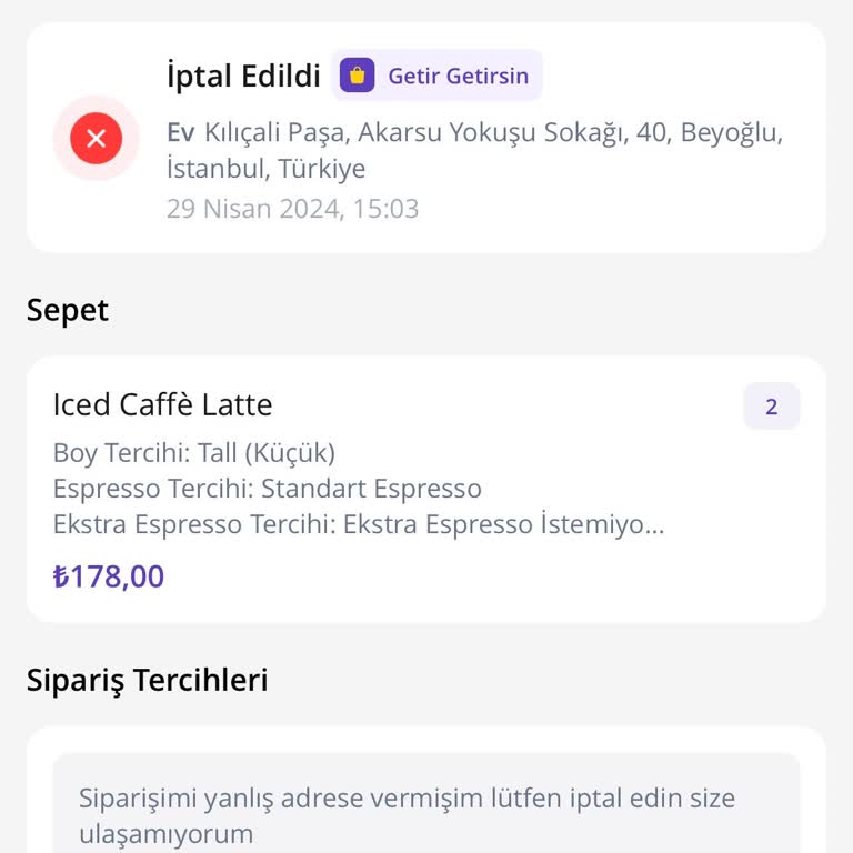Getir Uygulaması İade Yapmıyor