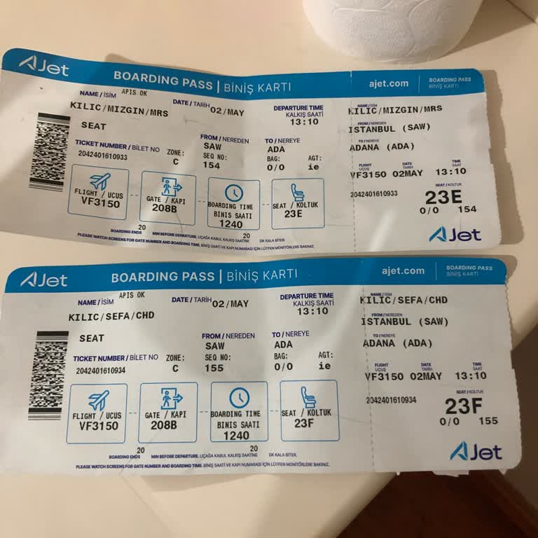 AJet (Anadolu Jet) Uçağın Kalkış Kapısının Değişmesi Ve Bilgilendirilmemek