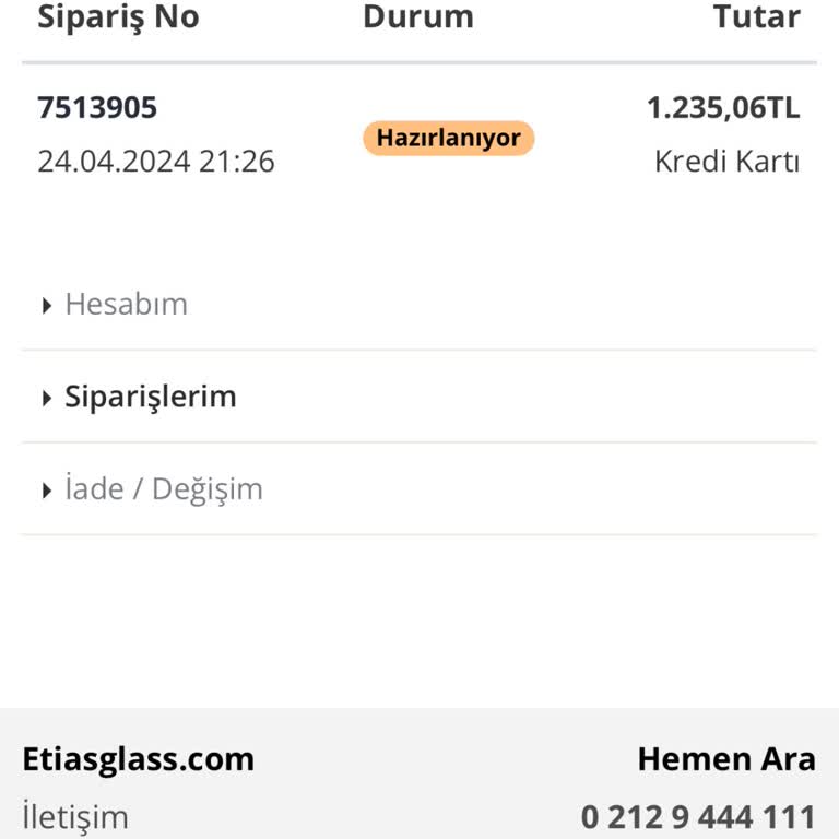 Etiasglass Ürün Aldım Göndermiyorlar!