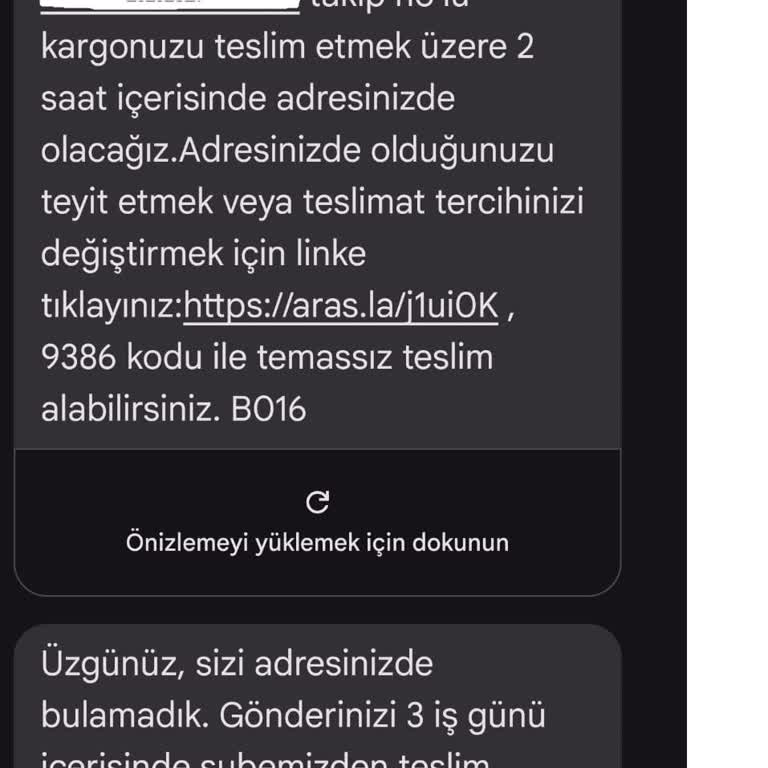 Aras Kargo'nun "Üzgünüz, Sizi Adresinizde Bulamadık" Mağduriyeti