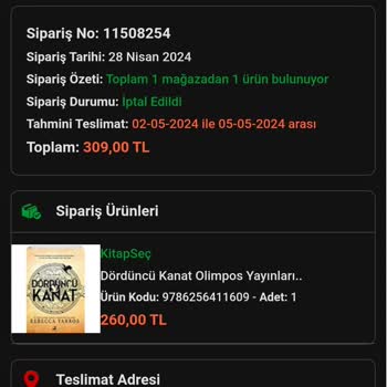 Kitap Seç Tedarik Ve İptal