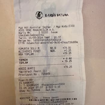 A101 Etiket İle Fiş Arasında Fiyat Farkı