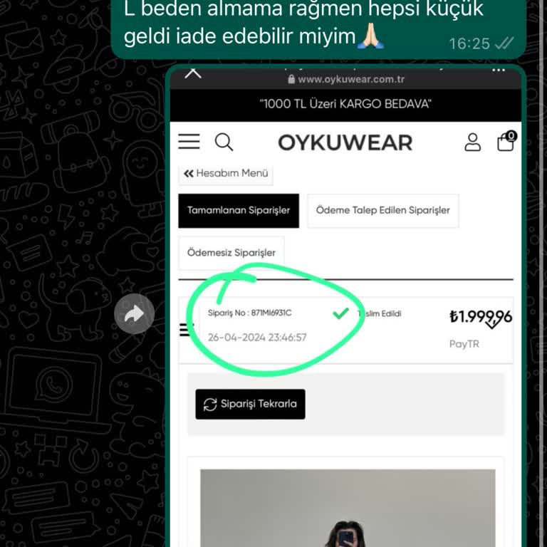 Öyküwear İade İçin Asla Geri Dönüş Yapmıyor