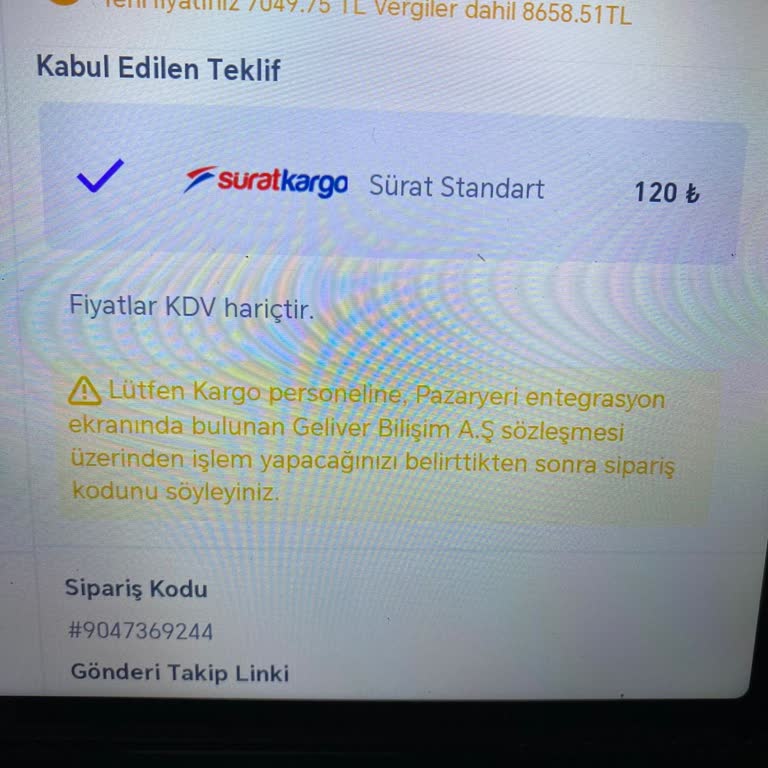 Sürat Kargo Fiyatlandırma Ücreti Dışında Ücret Alınması