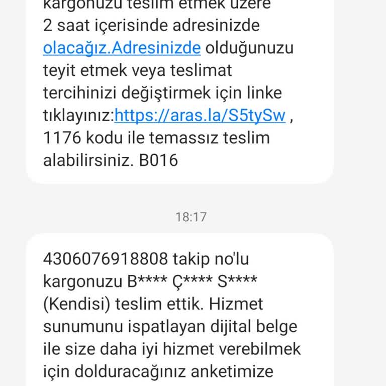Aras Kargo Teslim Edilmeyen Kargo