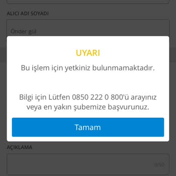 Denizbank Bu İşlem İçin Yetkiniz Yoktur
