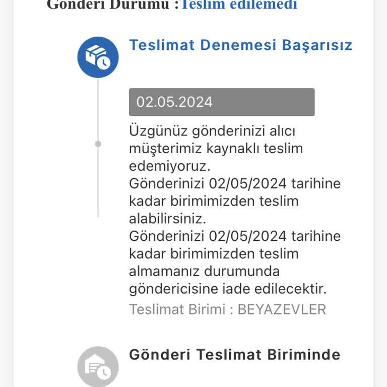 MNG Kargo Beyazevler Şubesi Kargomu Teslimata Çıkarmıyor