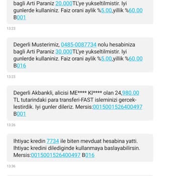 Akbank Güvenlik Zayiatı Çekilen Krediler
