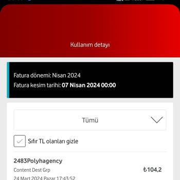 Vodafone Onayım Olmayan Tahsilatlar.