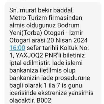 Metro Turizm Pişmanlıktır. Bilet Alırken 5 Kez Düşününüz.