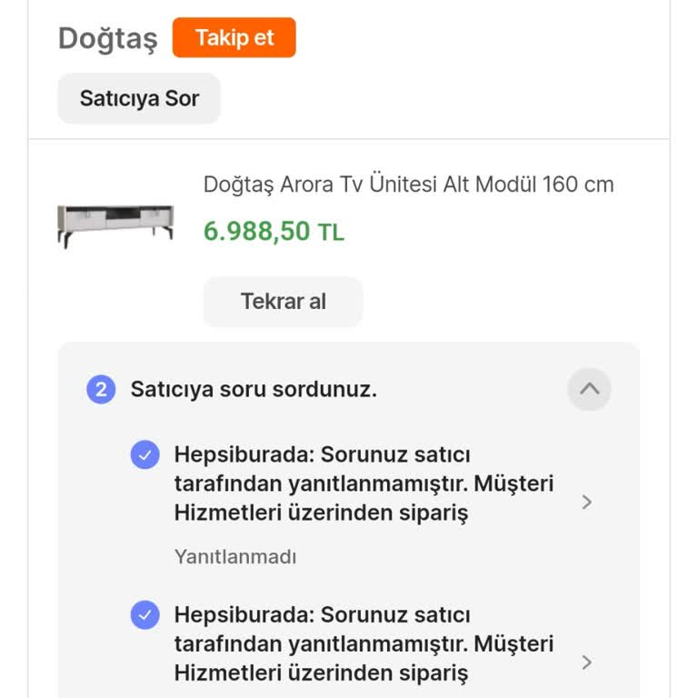Doğtaş Ürünümü Teslim Etmiyor!