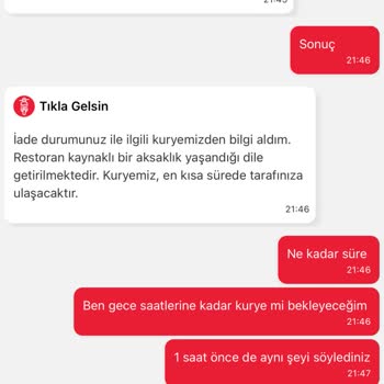 Tıkla Gelsin Popeyes Sipariş Gecikmesi Ve Ücret İadesi Yapmaması