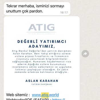Atig Menkul Yatırdığım Paraya Ve Yetkililere Ulaşamıyorum