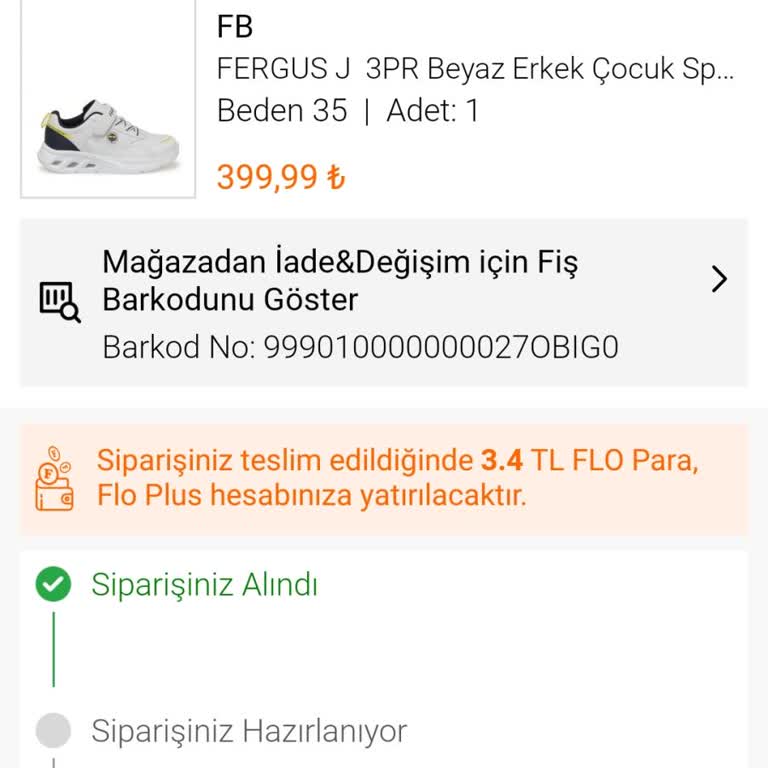 FLO Ayakkabı Gönderilmeyen Ürün FLO