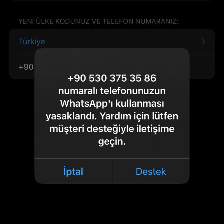 WhatsApp Numaramı Kabul Etmiyor