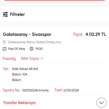 Passolig Hesabıma Biletalsattan Aldığım Bilet Yüklenmedi.