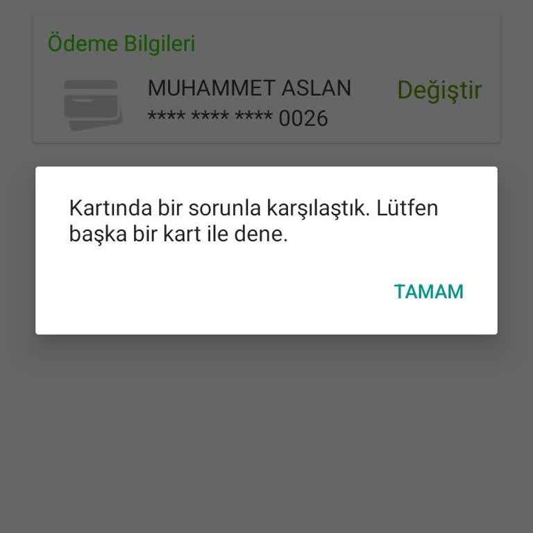 Martı Kart Kabul Etmeme