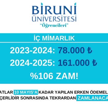 Biruni Üniversitesi Okul Ücretlerine Fahiş Zam