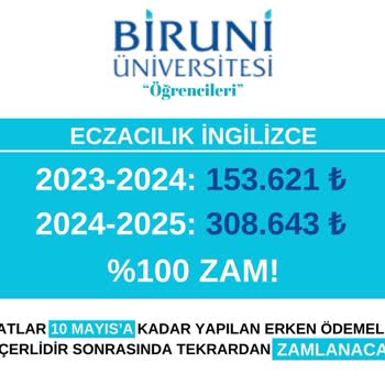 Biruni Üniversitesi Okul Ücretlerine Fahiş Zam