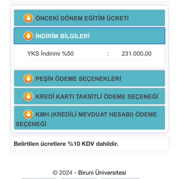 Biruni Üniversitesi Biruni Okulunda Yapılan Zamlar