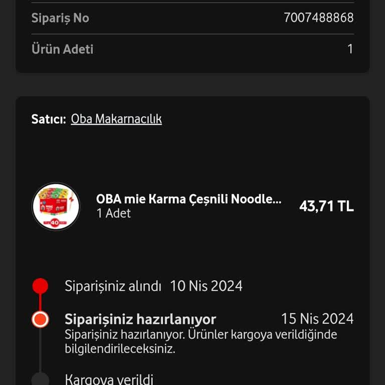 Oba Makarna Siparişim 22 Gündür Bekletiliyor.