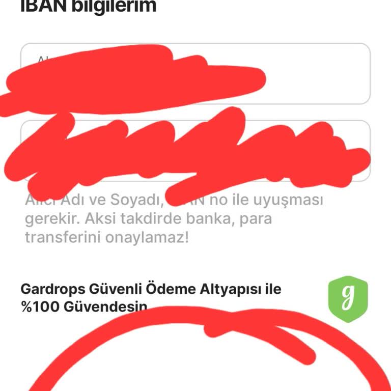 Gardrops Iban Ekleme Hatası
