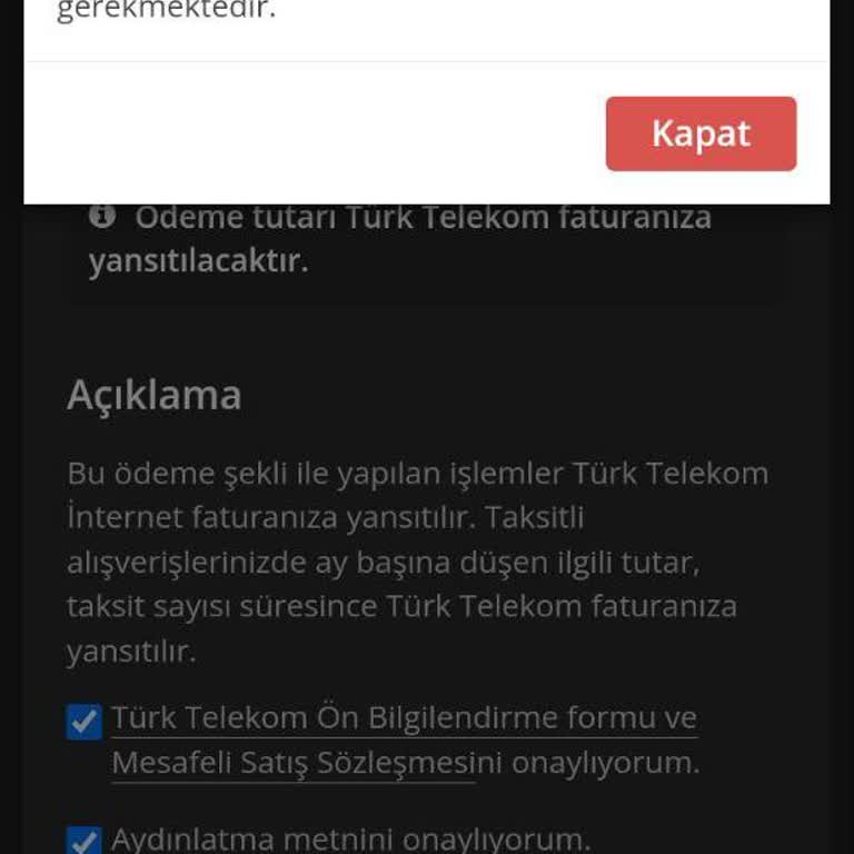 TTNET Playstore Alışveriş Hatası