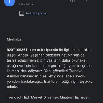 Trendyol Dürümle Hatalı Gönderilen Ürünü Kabul Etmediler