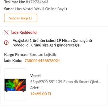 Trendyol, Has Elektronik Ten Şikayetçiyim