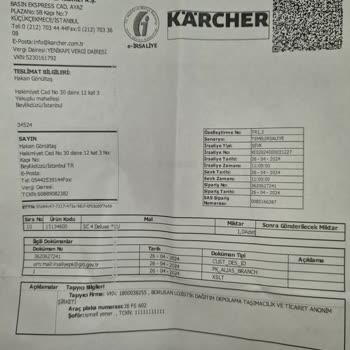 Karcher Eksik Ürün Teslim Edildi