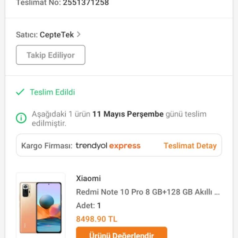 Trendyol Üzerinden Cepte Tekten Aldığım Redmi Not 10 Telefon Değişimi