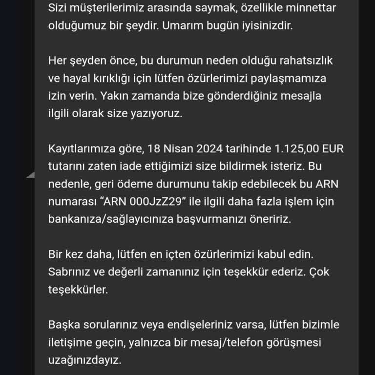 Booking.com Geri İadesi Ziraat Bankası Tarafından Yansıtılmamıştır.