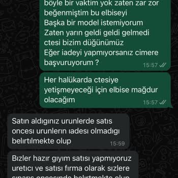 Kıyafet Sepeti Sorunsuz Ürünün İade Yapılmaması