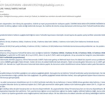 Turkcell Abonelik Şikayeti, Taahhüt Fazlası Gelen Faturalar