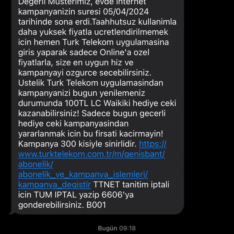 Türk Telekom Taahhüt Hakkındaki Oyunu