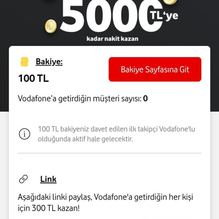 Vodafone Link At Kampanyası Ödülünü Alamıyorum