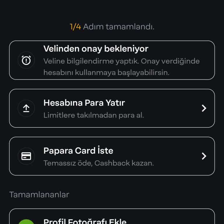 Yabancı Uyruklu Papara Veli Onayı