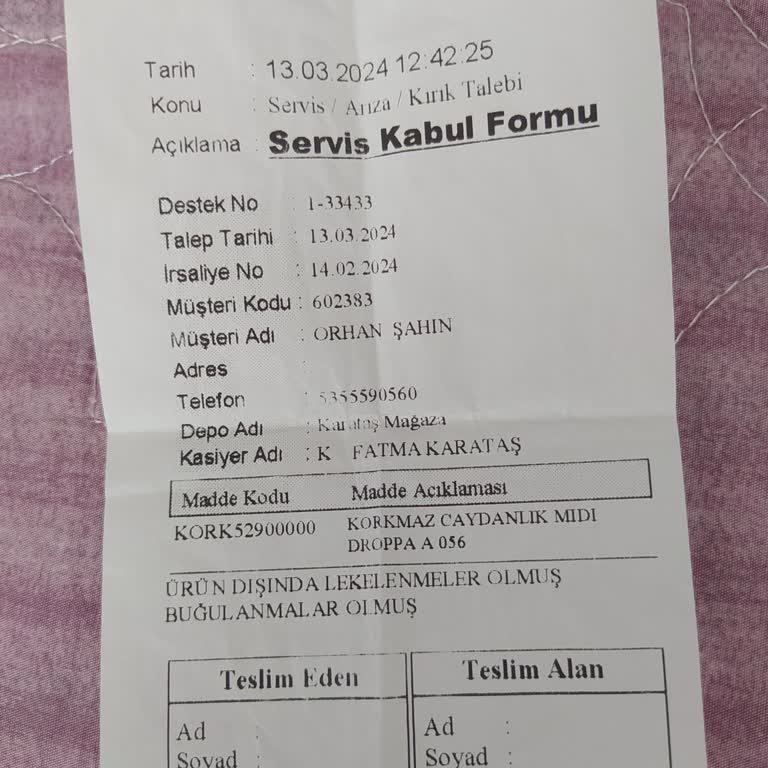 Korkmaz Mutfak Eşyaları Çaydanlık Şikayet Yüzey Bozulması