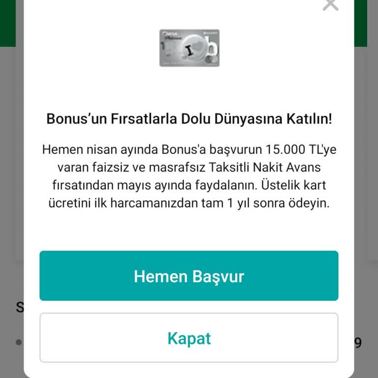 Garanti Bankası Taksitli Nakit Avans