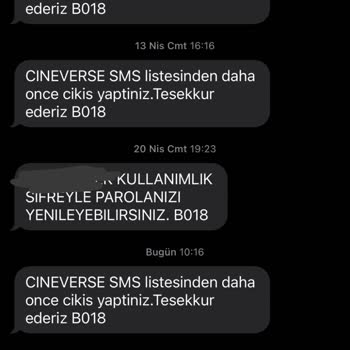 Paribu Cineverse Cineverse Club Derdiniz Nedir Sürekli İstenmeyen SMS Atıyorsunuz!