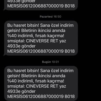 Paribu Cineverse Cineverse Club Derdiniz Nedir Sürekli İstenmeyen SMS Atıyorsunuz!