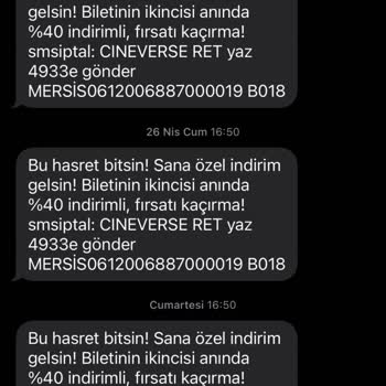 Paribu Cineverse Cineverse Club Derdiniz Nedir Sürekli İstenmeyen SMS Atıyorsunuz!